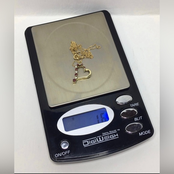 10k ruby and diamond heart necklace - Picture 9 of 9